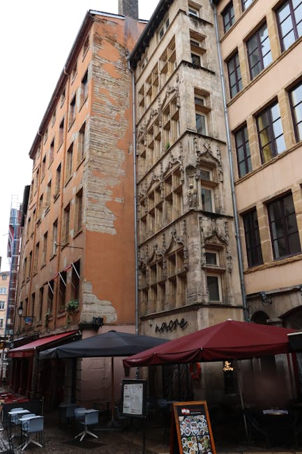 Rue animee et architecture lyonnaise